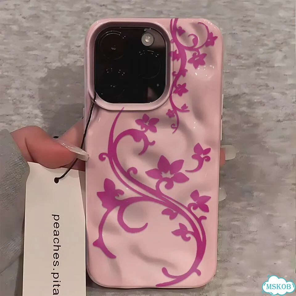 Чехол для телефона с рисунком цветов для iPhone 17 Air 16 15 14 11 12 13 Pro Max, розовый силиконовы фото 2