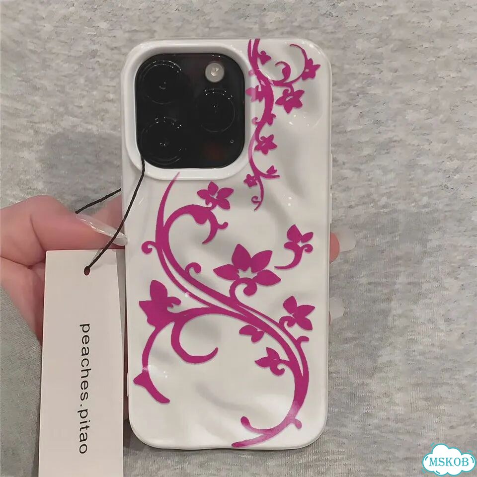Чехол для телефона с рисунком цветов для iPhone 17 Air 16 15 14 11 12 13 Pro Max, розовый силиконовы фото 3