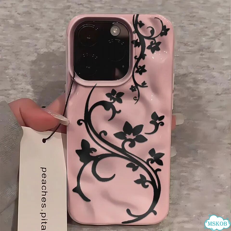 Чехол для телефона с рисунком цветов для iPhone 17 Air 16 15 14 11 12 13 Pro Max, розовый силиконовы фото 6