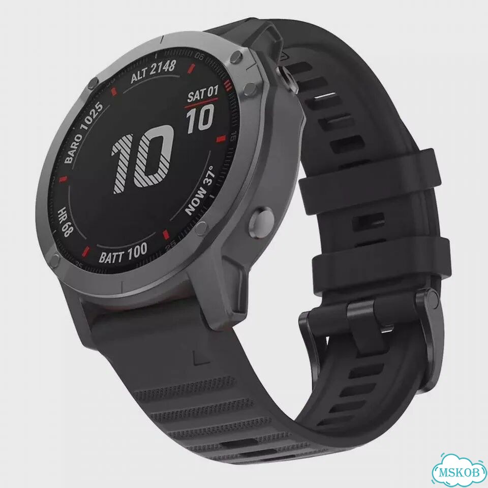 Ремешок для часов Arvin силиконовый 26 22 20 мм для Garmin 22mm Fenix 6 6 Pro, Серый, Gray фото 5