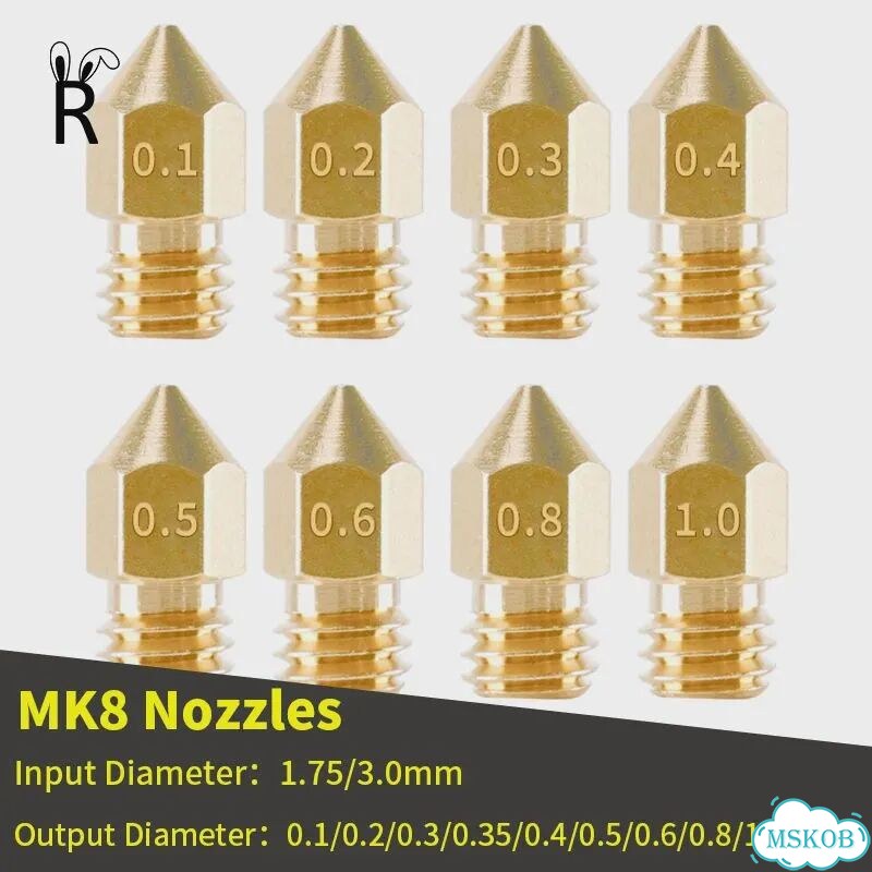 Сопло латунное Printfly MK8 0.35mm для 3D-принтера 1.75mm фото 1