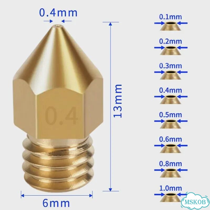 Сопло латунное Printfly MK8 0.35mm для 3D-принтера 1.75mm фото 6