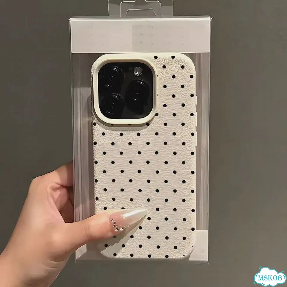Винтажный черный чехол для телефона с узором в горошек для iPhone 17 Pro Max 16 Plus 15 Pro 14 13 12 фото 5