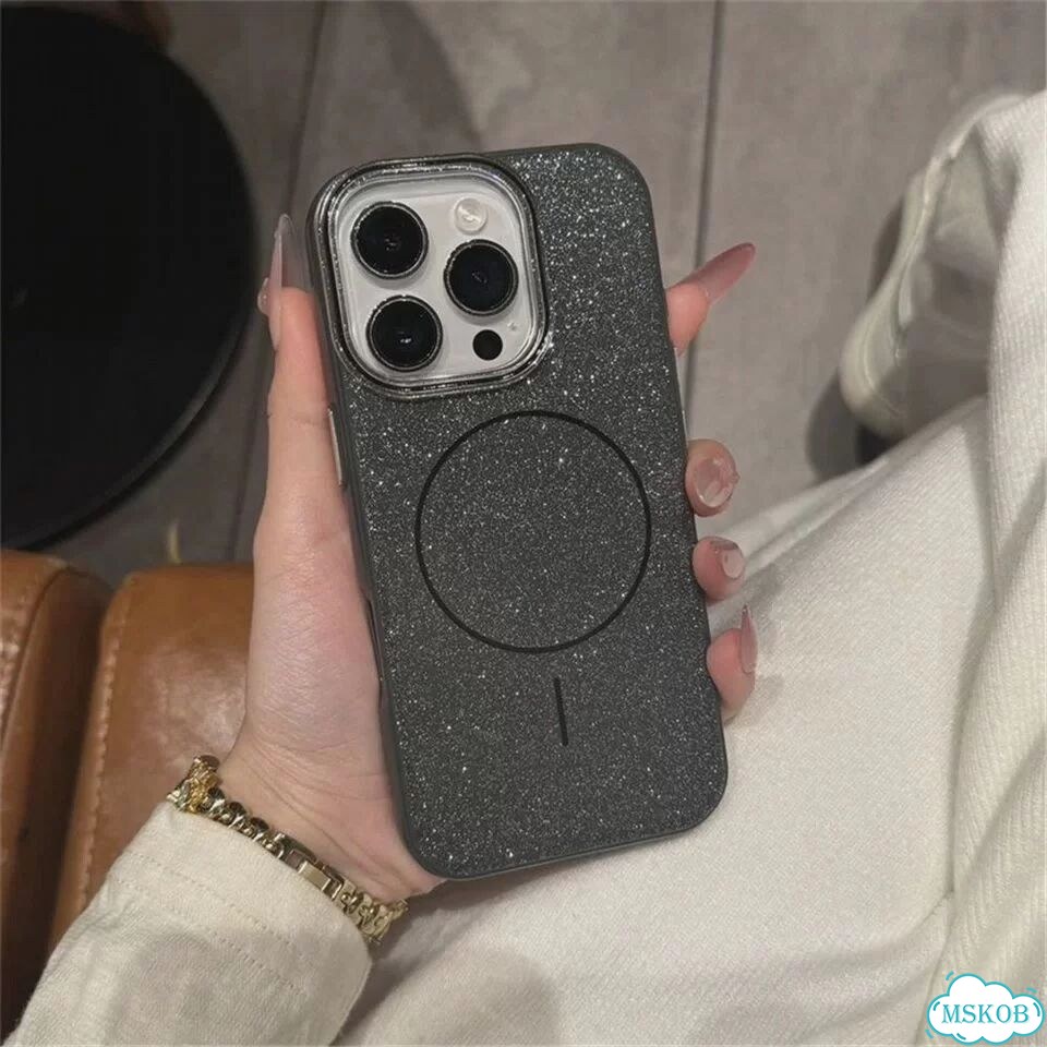 Блестящий чехол Magsafe хаки для iPhone 16 Pro Max фото 7