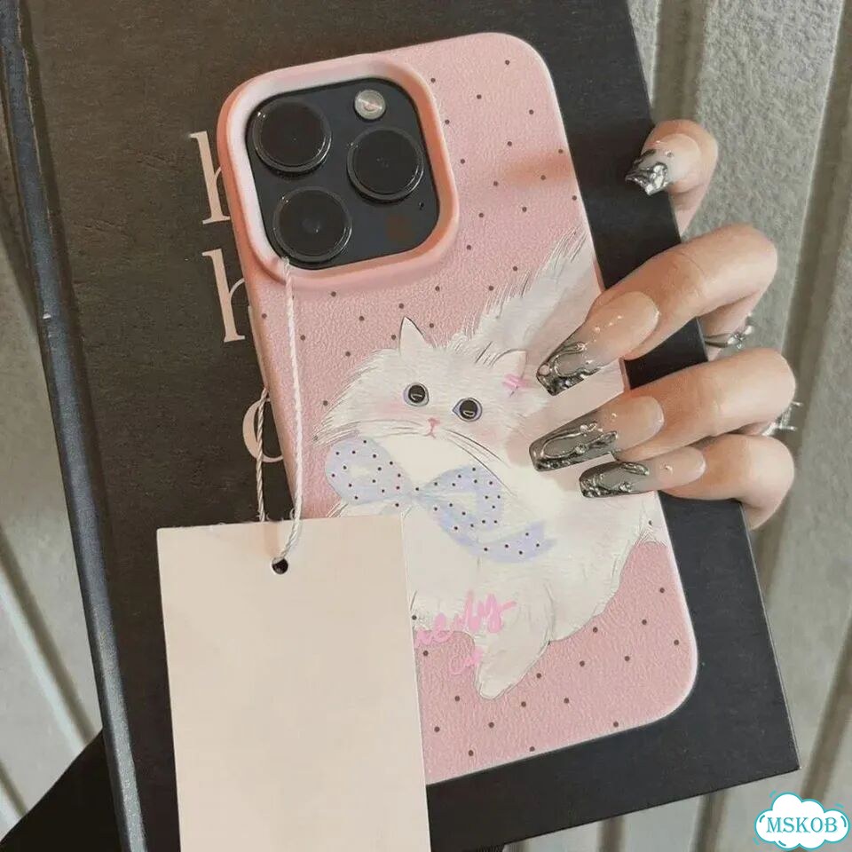 INS Корейский чехол для телефона с милым котом для Samsung A05S A06 A07 A15 A16 A17 A34 A35 A53 A54 фото 3