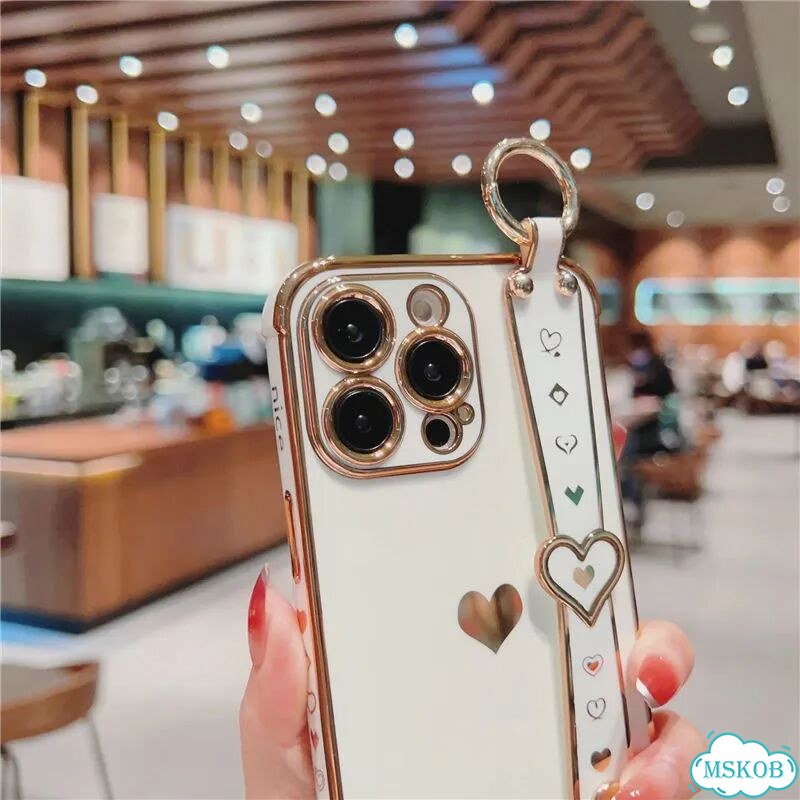 Для iPhone 15 Pro Max Роскошный мягкий чехол с ремешком на запястье фиолетовый, For iPhone 16 Pro фото 6