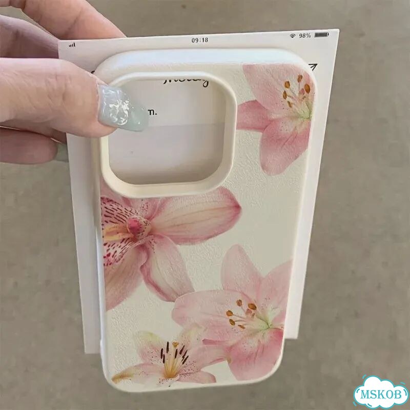 Чехол для телефона с принтом розовых лилий для iPhone 17 16 15 14 13 12 iPhone 13 Про, pink-y42912 фото 3