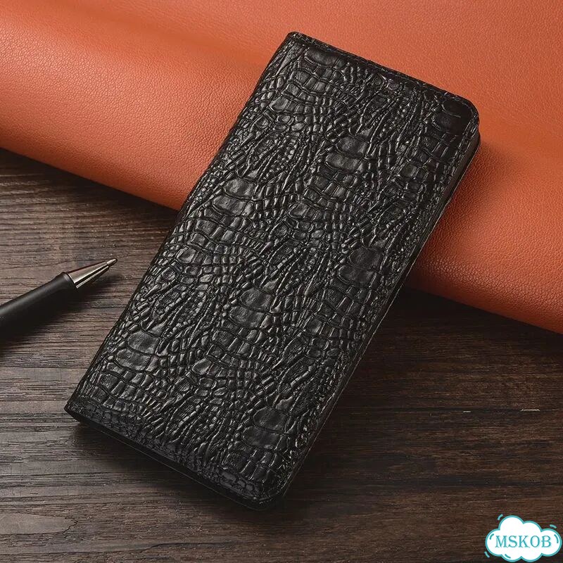 Черный кожаный чехол-книжка для Honor X9d фото 1