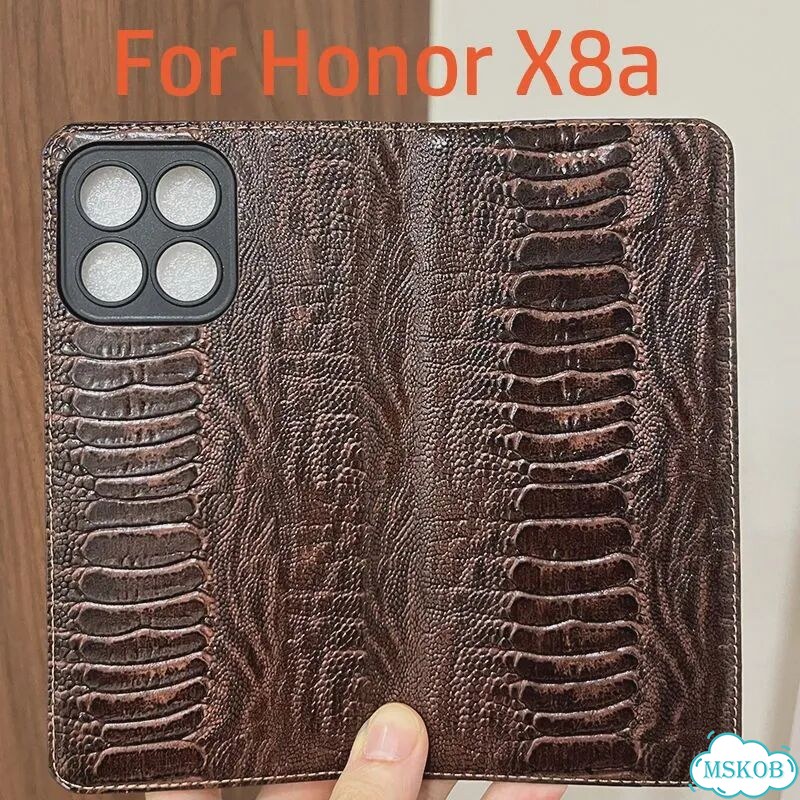 Черный кожаный чехол-книжка для Honor X9d фото 7