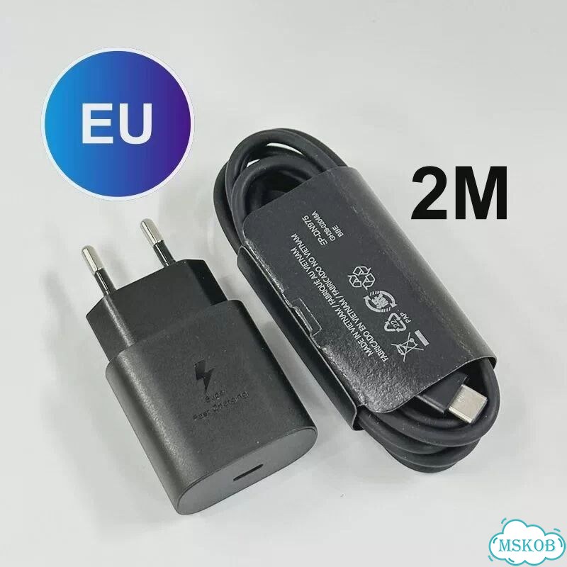 Оригинальное зарядное устройство Samsung 25W Super Fast Charger Type-C для Galaxy Black 25W EU 2M фото 1