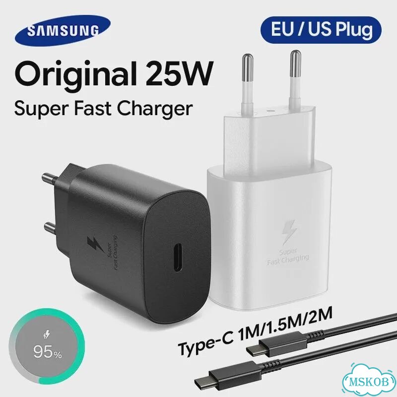 Оригинальное зарядное устройство Samsung 25W Super Fast Charger Type-C для Galaxy Black 25W EU 2M фото 2