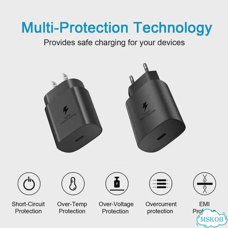 Оригинальное зарядное устройство Samsung 25W Super Fast Charger Type-C для Galaxy Black 25W EU 2M фото 4
