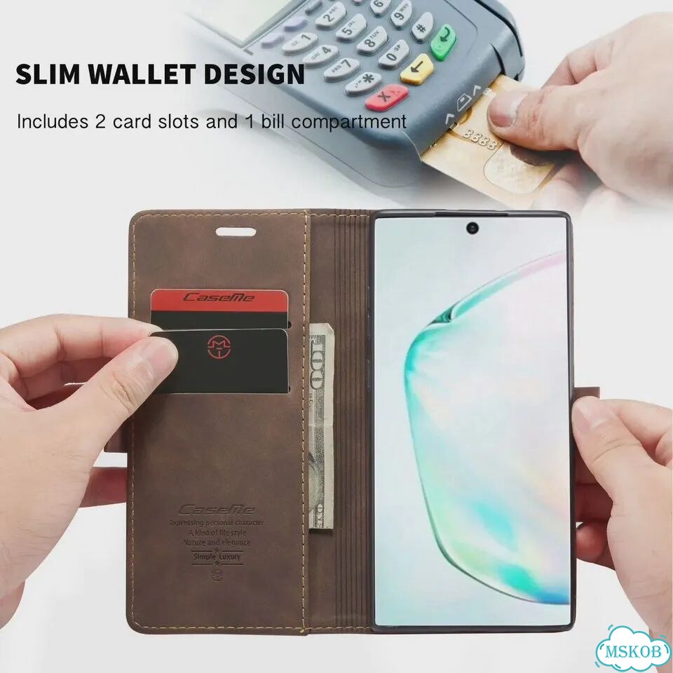 Кожаный чехол для Samsung Galaxy S10 S9 S8 Plus S7 Edge,CaseMe Ретро кошелек, магнитный держатель дл фото 4