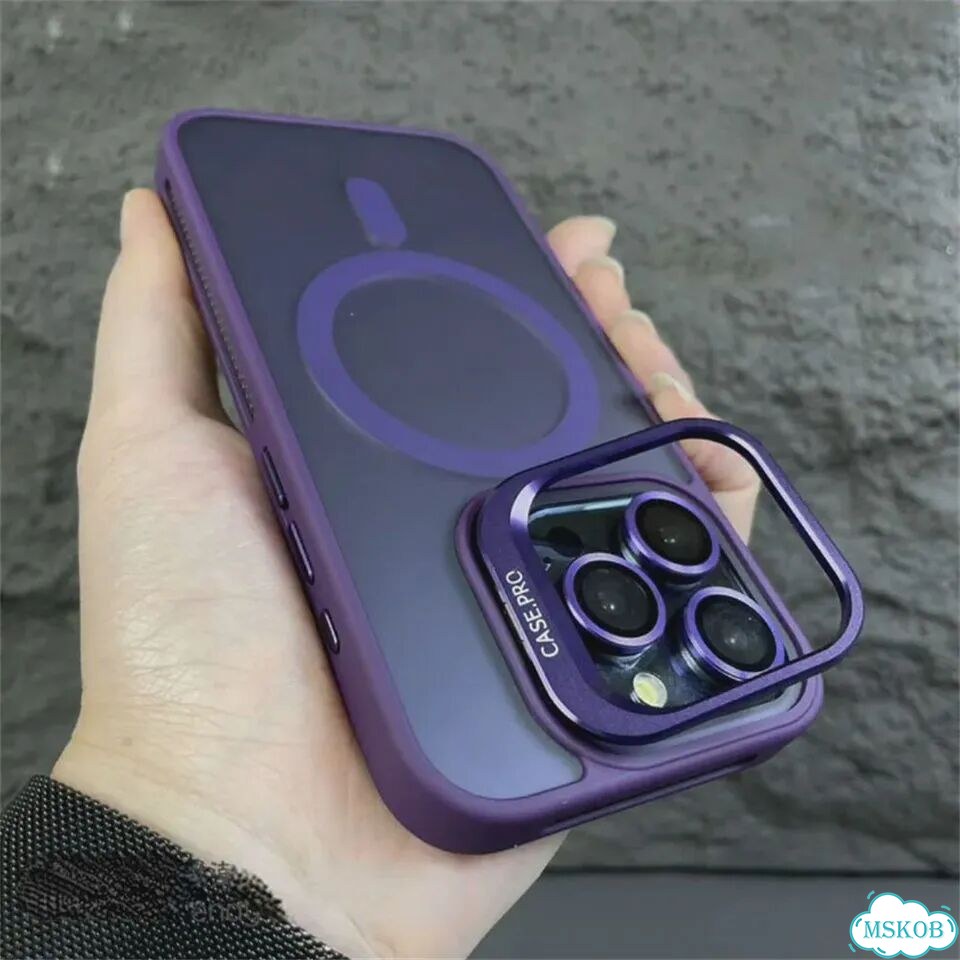 Роскошный матовый прозрачный чехол Magsafe с магнитной Фиолетовый, Purple, for iPhone 15 фото 1