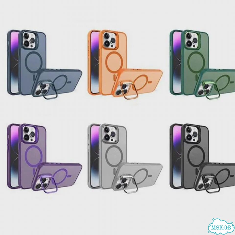 Роскошный матовый прозрачный чехол Magsafe с магнитной Фиолетовый, Purple, for iPhone 15 фото 7