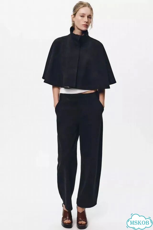 Брюки замшевые черные Zara баллоны M новые фото 6