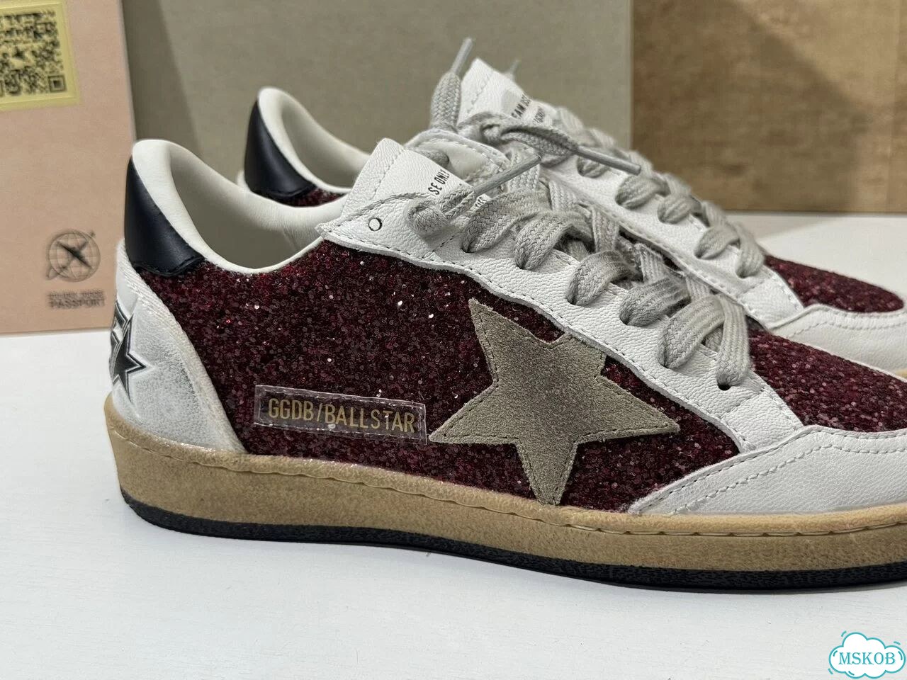 Golden Goose Ball Star In Burgundy Glitter фото 3