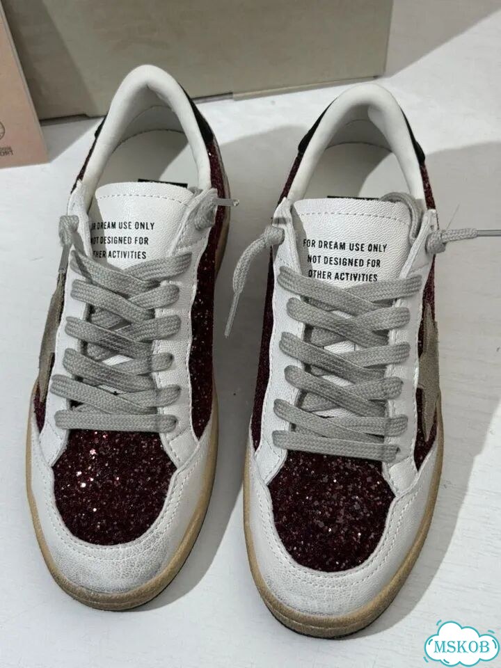 Golden Goose Ball Star In Burgundy Glitter фото 5