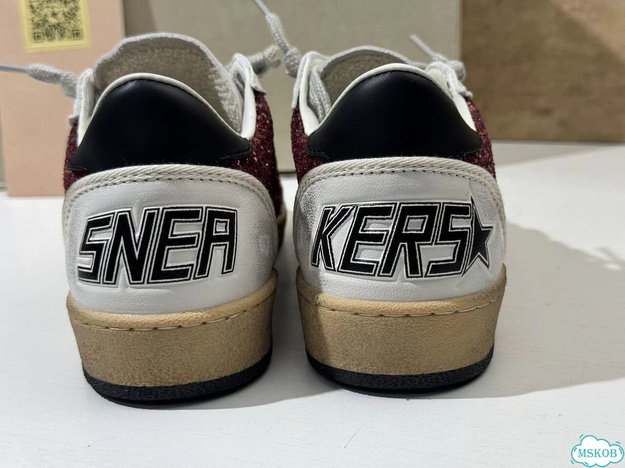 Golden Goose Ball Star In Burgundy Glitter фото 6