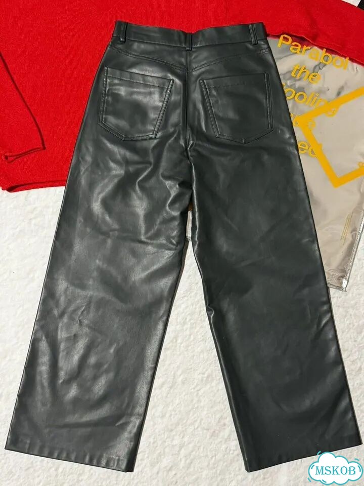 Брюки с нюансами Zara экокожа 44 фото 5