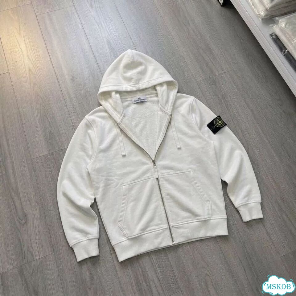 Зип Худи Stone island белое фото 1