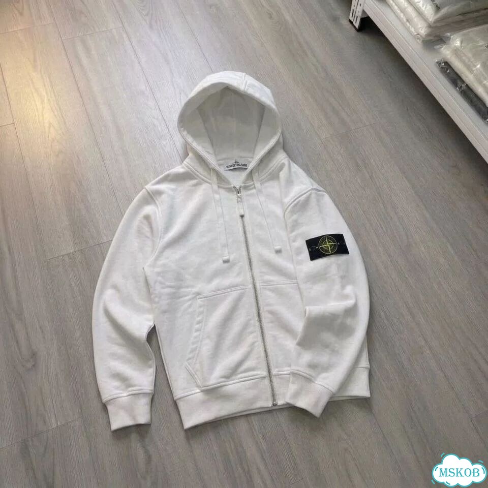Зип Худи Stone island белое фото 2