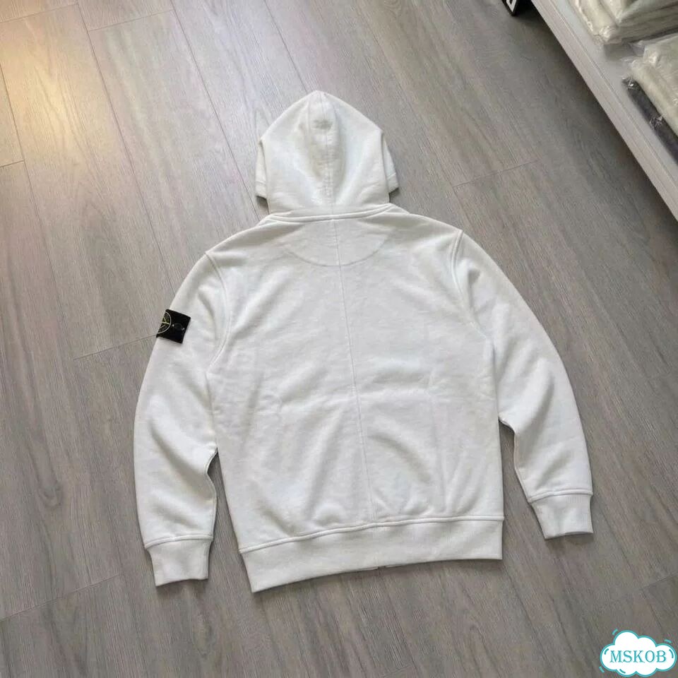 Зип Худи Stone island белое фото 4