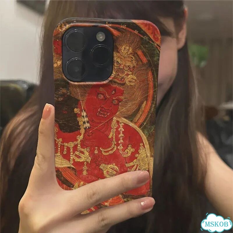 Чехол на iPhone 12 с тибетским божеством фото 2