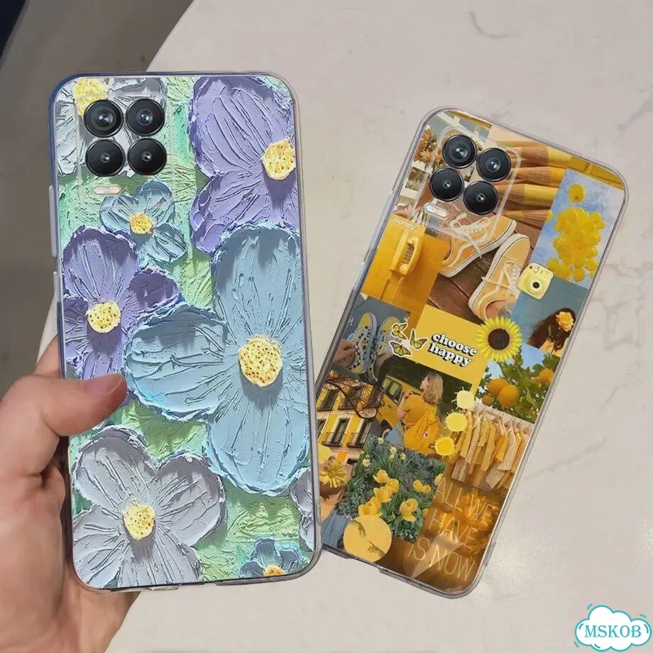 Чехол для Realme 8 с цветочным модным котом и милым чехлом для Realme 8 Pro, чехлы для телефонов Rea фото 3