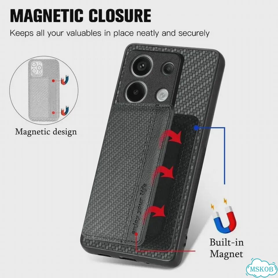 Чехол-картхолдер rfid из кожи с защитой 360 для Poco X8 Pro Max 5G, Xiaomi Poco X7, F6, F5, X6, M7 фото 4