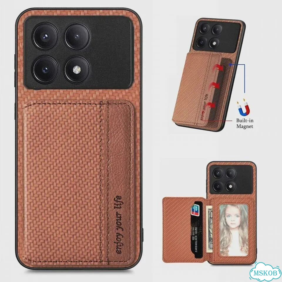Чехол-картхолдер rfid из кожи с защитой 360 для Poco X8 Pro Max 5G, Xiaomi Poco X7, F6, F5, X6, M7 фото 5