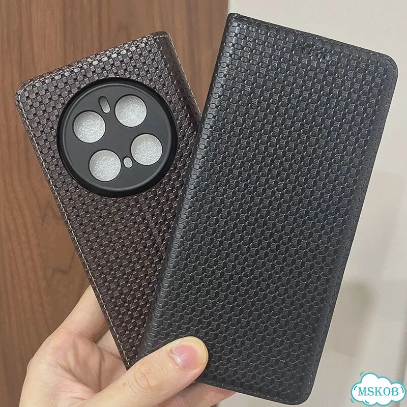 360 Магнитный натуральная кожа кожаный чехол противоударный Флип Бумажник Brown 1, For Magic 6 Pro фото 2