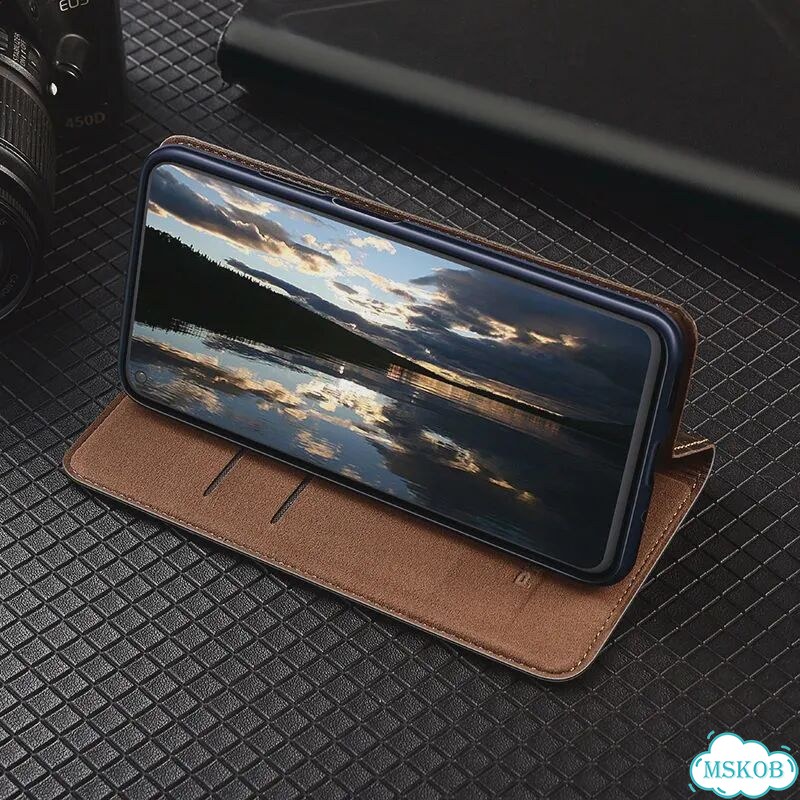 360 Магнитный натуральная кожа кожаный чехол противоударный Флип Бумажник Brown 1, For Magic 6 Pro фото 4