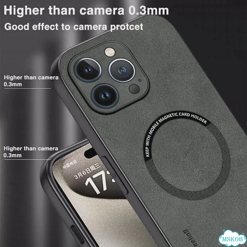 Кожаный чехол для iPhone 16, черный фото 5