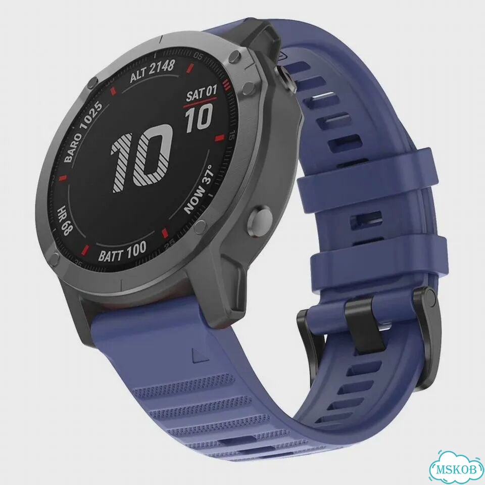 Силиконовый ремешок для Garmin, синий, 26/22/20 мм фото 4