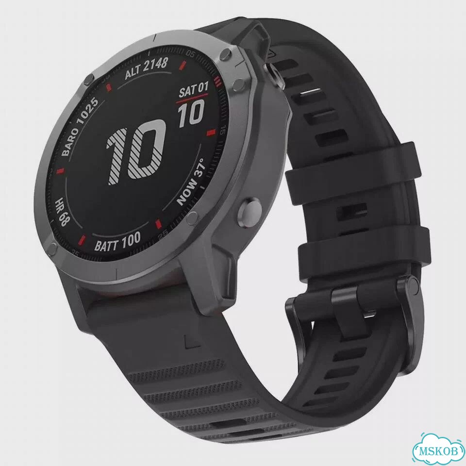 Силиконовый ремешок для Garmin, синий, 26/22/20 мм фото 5