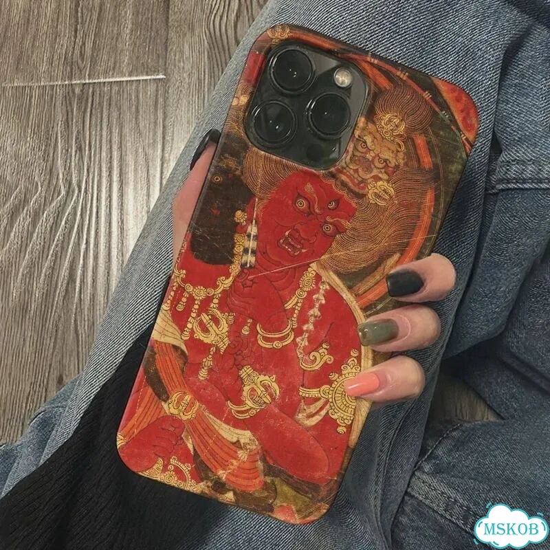 Чехол на iPhone 16 Plus с тибетским божеством фото 1