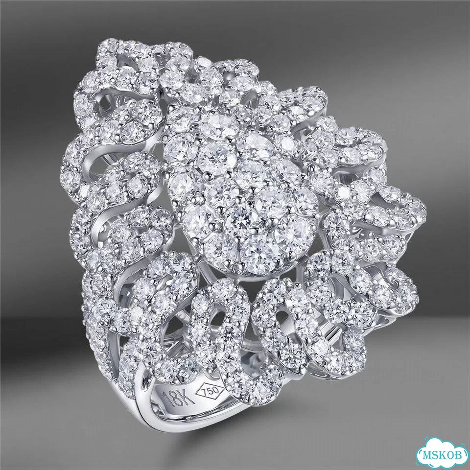 Золотое кольцо с бриллиантами 2.72 Ct фото 1