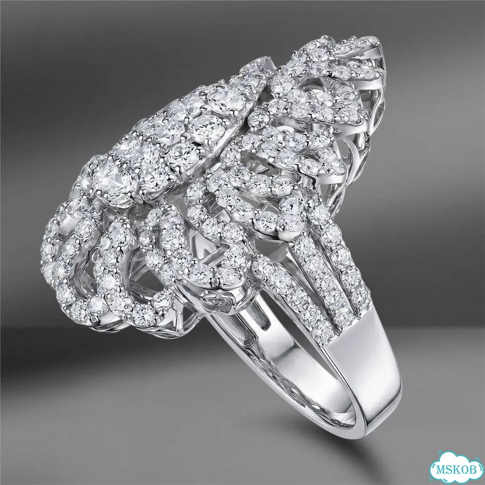 Золотое кольцо с бриллиантами 2.72 Ct фото 2