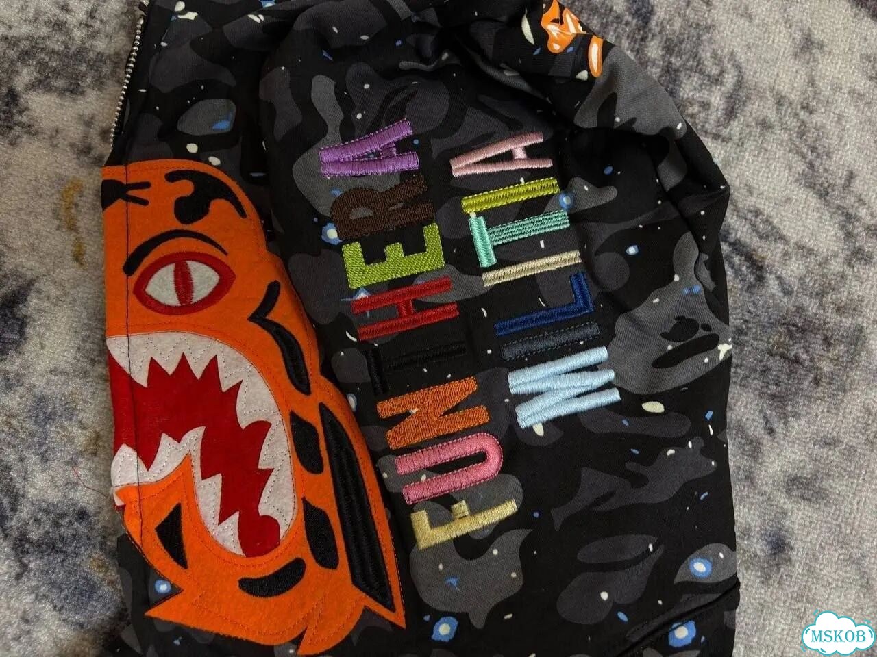 Зип худи Bape tiger Space Camo Черный фото 10