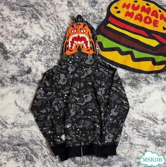Зип худи Bape tiger Space Camo Черный фото 2