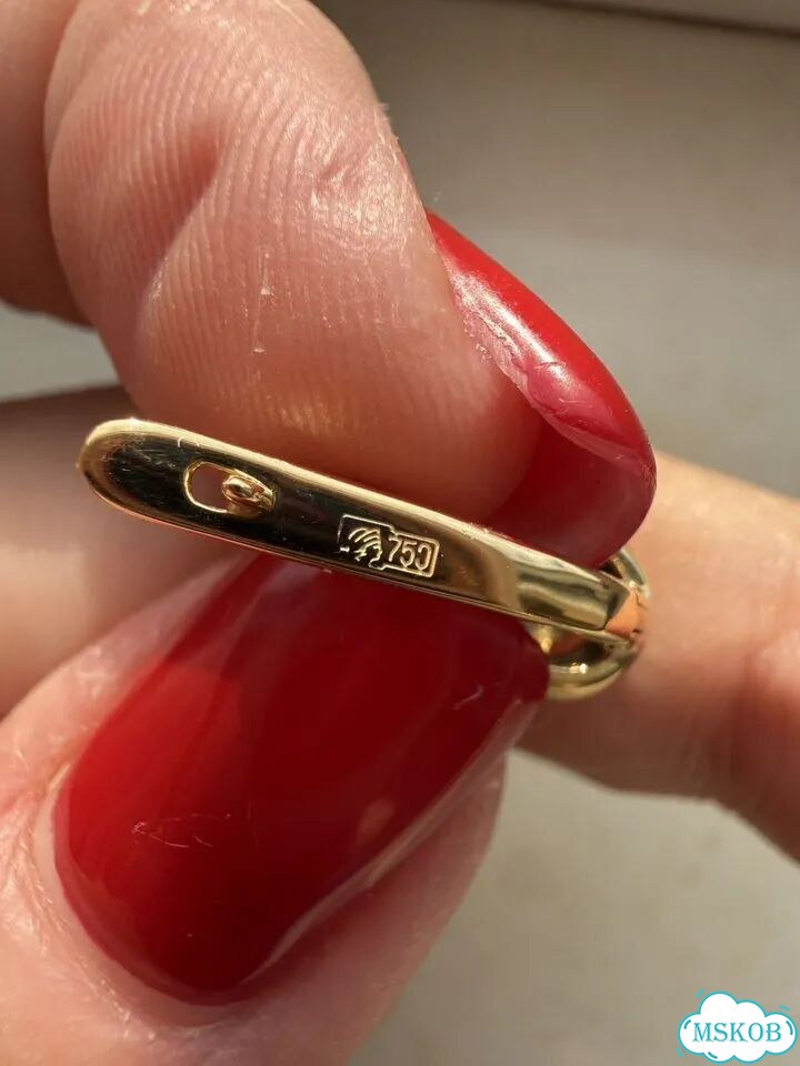 Золотые серьги 750пр с бриллиантами Мюз 0.36сt фото 10