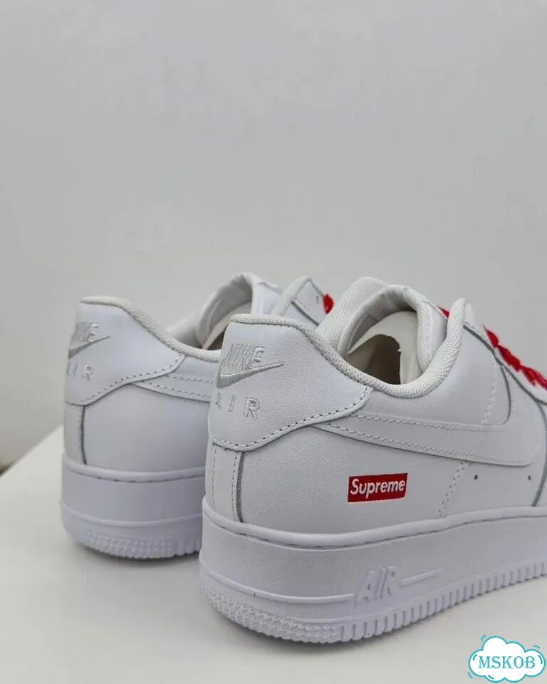 Кроссовки nike air force 1 x supreme white фото 10