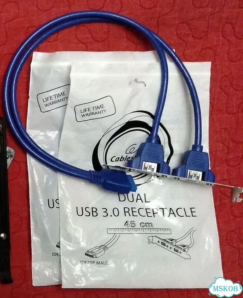 Кабель Gembird Dual USB 3.0 Receptacle 45 см M-Fx2 фото 4