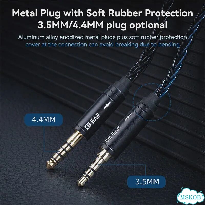 Kbear ST12 Max серый кабель для наушников 2PIN 3.5 фото 6