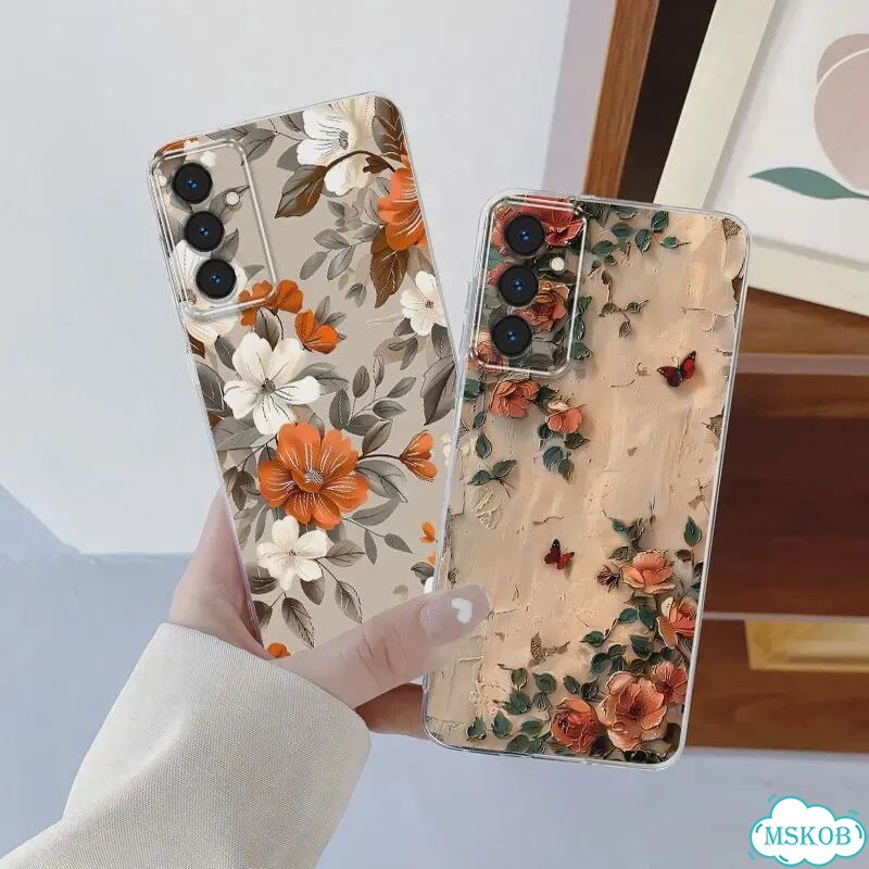 Для Samsung M31 Prime M21 M30S M13 чехол для телефона Samsung Galaxy M15 5G Цветочный прозрачный мяг фото 2