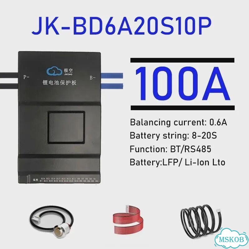 Jikong Jk BMS для аккумуляторов lifepo4 Li-Ion LTO 100A-300A 4S-24S JK-BD6A20S10P фото 1