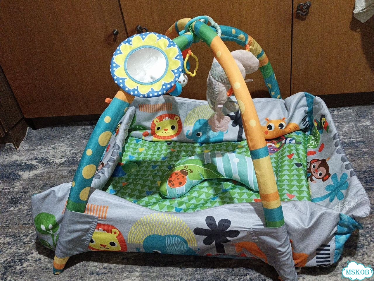 Развивающий коврик манеж для новорожденных фото 4