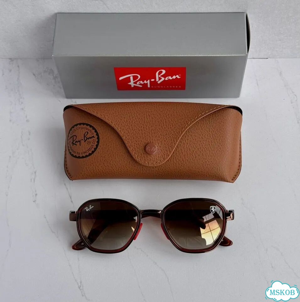 Очки Ray Ban RB 3674-M Ferrari коричневые фото 7