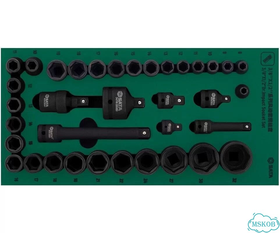 SATA Ударные торцевые головки 36шт 09914 фото 4